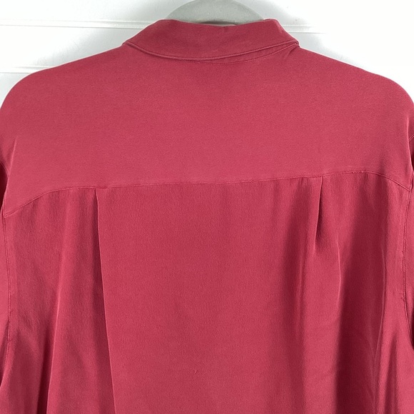 Charter Club 100%Silk Long Sleeve Armpit Burgundy Button Down Shirt Size 2X - Picture 6 of 7